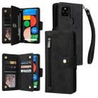 For Google Pixel 4A 5G Rivet Buckle 9 Cards Three Fold Leather Phone Case(Black) - 1