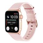 Small Waist Genuine Leather Watch Band For Apple Watch Series 8&7 41mm / SE 2&6&SE&5&4 40mm / 3&2&1 38mm(Pink) - 1