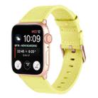 Small Waist Genuine Leather Watch Band For Apple Watch Series 8&7 41mm / SE 2&6&SE&5&4 40mm / 3&2&1 38mm(Light Yellow) - 1