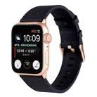 Small Waist Genuine Leather Watch Band For Apple Watch Series 8&7 41mm / SE 2&6&SE&5&4 40mm / 3&2&1 38mm(Black) - 1