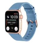 Small Waist Genuine Leather Watch Band For Apple Watch Ultra 49mm / Series 8&7 45mm / SE 2&6&SE&5&4 44mm / 3&2&1 42mm(Lake Blue) - 1