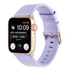 Small Waist Genuine Leather Watch Band For Apple Watch Ultra 49mm / Series 8&7 45mm / SE 2&6&SE&5&4 44mm / 3&2&1 42mm(Purple) - 1