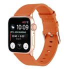 Small Waist Genuine Leather Watch Band For Apple Watch Ultra 49mm / Series 8&7 45mm / SE 2&6&SE&5&4 44mm / 3&2&1 42mm(Orange) - 1