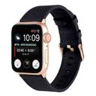 Small Waist Genuine Leather Watch Band For Apple Watch Ultra 49mm / Series 8&7 45mm / SE 2&6&SE&5&4 44mm / 3&2&1 42mm(Black) - 1