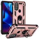 For Motorola Moto G Power (2022) Shockproof TPU + PC Phone Case with Holder(Rose Gold) - 1