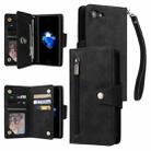 For iPhone SE 2022 / SE 2020 / 8 / 7 Rivet Buckle 9 Cards Three Fold Leather Phone Case(Black) - 1