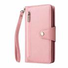 For iPhone SE 2022 / SE 2020 / 8 / 7 Rivet Buckle 9 Cards Three Fold Leather Phone Case(Rose Gold) - 2