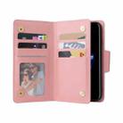 For iPhone SE 2022 / SE 2020 / 8 / 7 Rivet Buckle 9 Cards Three Fold Leather Phone Case(Rose Gold) - 4