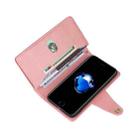 For iPhone SE 2022 / SE 2020 / 8 / 7 Rivet Buckle 9 Cards Three Fold Leather Phone Case(Rose Gold) - 5
