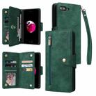 Rivet Buckle 9 Cards Three Fold Leather Phone Case For iPhone 7 Plus/8 Plus(Green) - 1