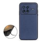 For vivo X Note Accurate Hole Lambskin Texture Genuine Leather Phone Case(Blue) - 1