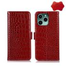 For Honor 60 SE Crocodile Top Layer Cowhide Leather Phone Case(Red) - 1