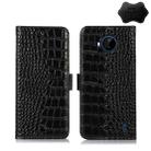 For Nokia C20 Plus Crocodile Top Layer Cowhide Leather Phone Case(Black) - 1