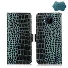 For Nokia C20 Plus Crocodile Top Layer Cowhide Leather Phone Case(Green) - 1