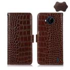 For Nokia C20 Plus Crocodile Top Layer Cowhide Leather Phone Case(Brown) - 1