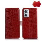 For OnePlus Nord CE 2 5G Crocodile Top Layer Cowhide Leather Phone Case(Red) - 1