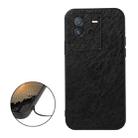 For vivo iQOO Neo6 Accurate Hole Crazy Horse Texture PU Phone Case(Black) - 1