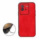 For vivo iQOO Neo6 Accurate Hole Crazy Horse Texture PU Phone Case(Red) - 1