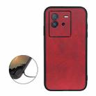 For vivo iQOO Neo6 Accurate Hole Two-color Calf Texture PU Phone Case(Red) - 1
