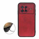 For vivo X Note Accurate Hole Two-color Calf Texture PU Phone Case(Red) - 1
