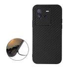 For vivo iQOO Neo6 Accurate Hole Carbon Fiber Texture PU Phone Case(Black) - 1