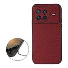 For vivo X Note Accurate Hole Carbon Fiber Texture PU Phone Case(Red) - 1