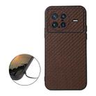 For vivo X Note Accurate Hole Carbon Fiber Texture PU Phone Case(Brown) - 1