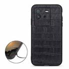 For vivo iQOO Neo6 Accurate Hole Crocodile Texture Genuine Leather Phone Case(Black) - 1
