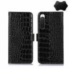 For Sony Xperia 10 IV Crocodile Top Layer Cowhide Leather Phone Case(Black) - 1