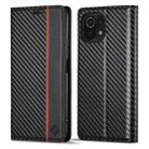 For Xiaomi Mi 11 Lite LC.IMEEKE Carbon Fiber Texture Flip Leather Phone Case(Vertical Black) - 1