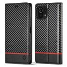 For Xiaomi Mi 11 Lite LC.IMEEKE Carbon Fiber Texture Flip Leather Phone Case(Horizontal Black) - 1