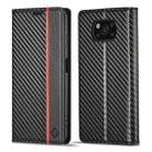 For Xiaomi Poco X3 NFC / Poco X3 Pro LC.IMEEKE Carbon Fiber Texture Flip Leather Phone Case(Vertical Black) - 1