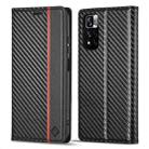For Xiaomi Redmi Note 11 Pro China LC.IMEEKE Carbon Fiber Texture Flip Leather Phone Case(Vertical Black) - 1