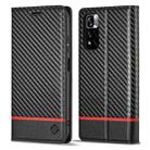 For Xiaomi Redmi Note 11 4G / Note 11S LC.IMEEKE Carbon Fiber Texture Flip Leather Phone Case(Horizontal Black) - 1