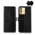 For vivo S12 5G / V23 Crocodile Top Layer Cowhide Leather Phone Case(Black) - 1