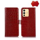 For vivo S12 5G / V23 Crocodile Top Layer Cowhide Leather Phone Case(Red) - 1
