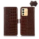 For vivo S12 5G / V23 Crocodile Top Layer Cowhide Leather Phone Case(Brown) - 1