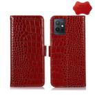 For vivo Y75 5G Global/T1 5G Global/Y55 5G Global/Y33S 5G Global/IQOO U5 Crocodile Top Layer Cowhide Leather Phone Case(Red) - 1