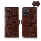 For vivo Y75 5G Global/T1 5G Global/Y55 5G Global/Y33S 5G Global/IQOO U5 Crocodile Top Layer Cowhide Leather Phone Case(Brown) - 1