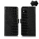 For Wiko Y52 Crocodile Top Layer Cowhide Leather Phone Case(Black) - 1