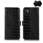 For Wiko Y82 Crocodile Top Layer Cowhide Leather Phone Case(Black) - 1