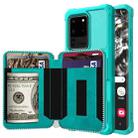 For Samsung Galaxy S20+ Zipper Wallet Card Bag PU Back Phone Case(Green) - 1
