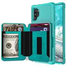 For Samsung Galaxy Note10+ Zipper Wallet Card Bag PU Back Phone Case(Green) - 1