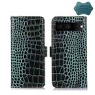 For Google Pixel 7 5G Crocodile Top Layer Cowhide Leather Phone Case(Green) - 1