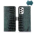For Samsung Galaxy A73 5G Crocodile Top Layer Cowhide Leather Phone Case(Green) - 1