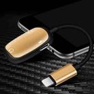 XWT4-1 3 in 1 2.1A 8 Pin Male to Dual 8 Pin + 3.5mm Female Earphone Audio Adapter, Support IOS 10 and Above System(Gold) - 1