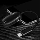 XWT4-1 3 in 1 2.1A 8 Pin Male to Dual 8 Pin + 3.5mm Female Earphone Audio Adapter, Support IOS 10 and Above System(Black) - 1