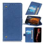 For LG Q70 Copper Buckle Retro Crazy Horse Texture Horizontal Flip Leather Case with Holder & Card Slots & Wallet(Blue) - 1