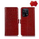 For OPPO Find X5 5G Crocodile Top Layer Cowhide Leather Phone Case(Red) - 1