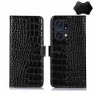 For OPPO Find X5 Pro 5G Crocodile Top Layer Cowhide Leather Phone Case(Black) - 1